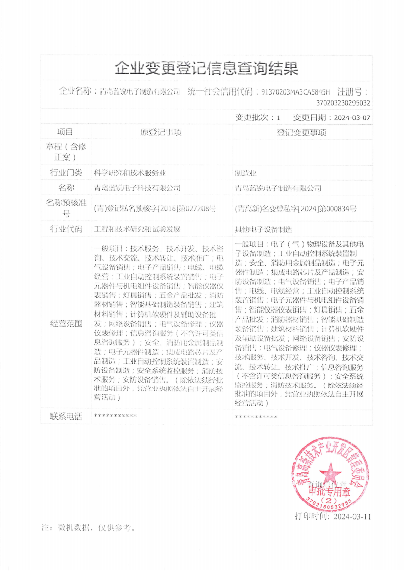 糖心APP在线观看电子制造工商变更证明